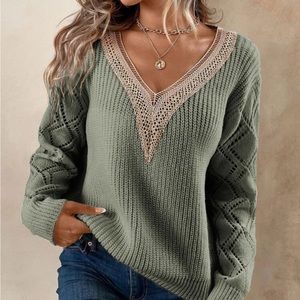 Drop shoulder sweater